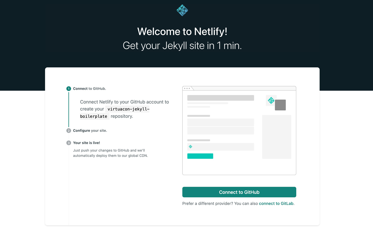 Deploy to Netlify button workflow deploy site in-app example
