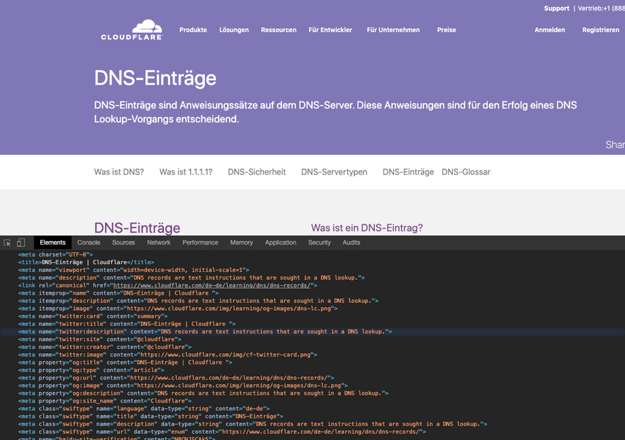 cloudflare dns content lang de with no hreflang - screenshot