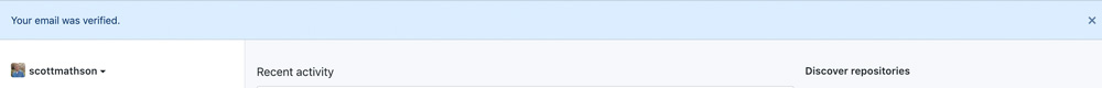 GitHub email address verification confirmation
